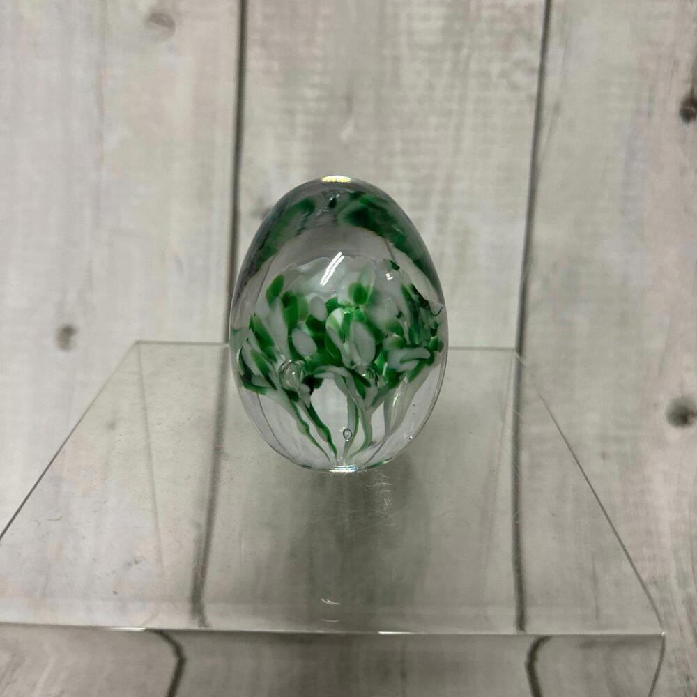 Vintage Gibson Glass Art Egg Paperweight